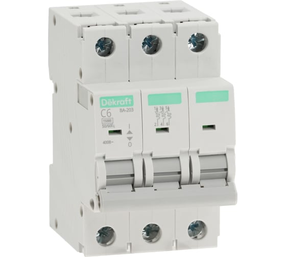 Автоматический выключатель Systeme Electric (АВ) ВА-203, 3 P, 6 A, хар-ка C, 15 кА 13480DEK