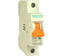 Автоматический выключатель миниатюрный TENGEN TGB3H-63-1PC16 Модульный выключатель 1P 16A C 10kA 1х модуль УТ-00027080