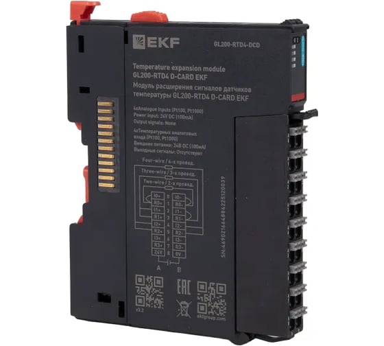 Модуль расширения сигналов датчиков температуры EKF GL200-RTD4 D-CARD GL200-RTD4-DCD