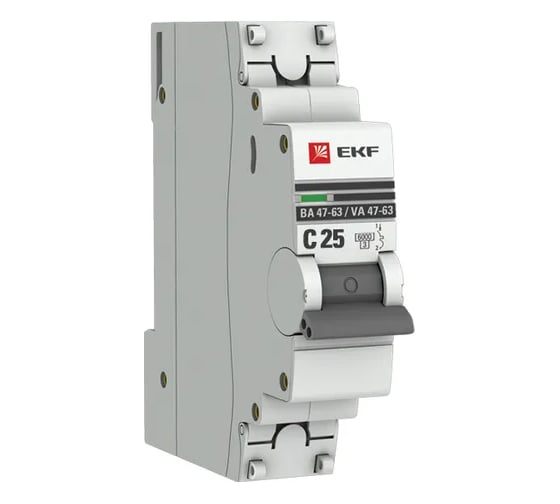 Автоматический выключатель EKF 1P 25А (C) 4,5kA ВА 47-63 (6 шт) mcb4763-1-25C-pro-6