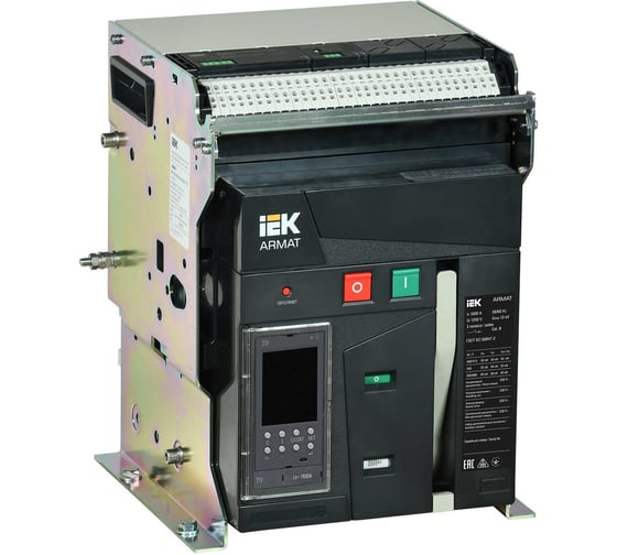 Выключатель автоматический воздушный IEK ARMAT AR-A2C TD16 3P F HR 55кА расцепитель TD 1600А 3P стационарный с аксессуарами ~220-240В: реле отключения, реле включения, моторный привод AR-ACB-3FA-055-1600A-TDCF