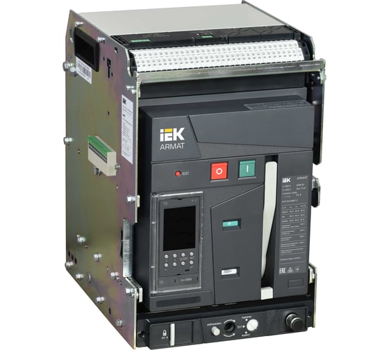Выключатель автоматический воздушный IEK ARMAT AR-A2N TD10 3P W HR/VR 66кА расцепитель TD 1000А 3P выдвижной с аксессуарами ~220-240В: реле отключения, реле включения, моторный привод AR-ACB-3VA-066-1000A-TDCF