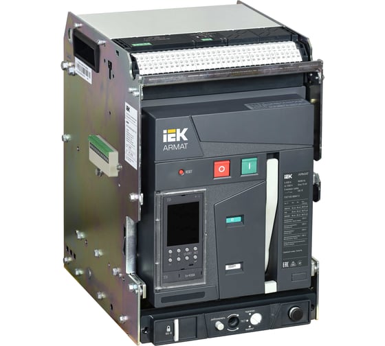 Выключатель автоматический воздушный IEK ARMAT AR-A2S TD06 3P W HR/VR 85кА расцепитель TD 630А 3P выдвижной с аксессуарами ~220-240В: реле отключения, реле включения, моторный привод AR-ACB-3VB-085-0630A-TDCF