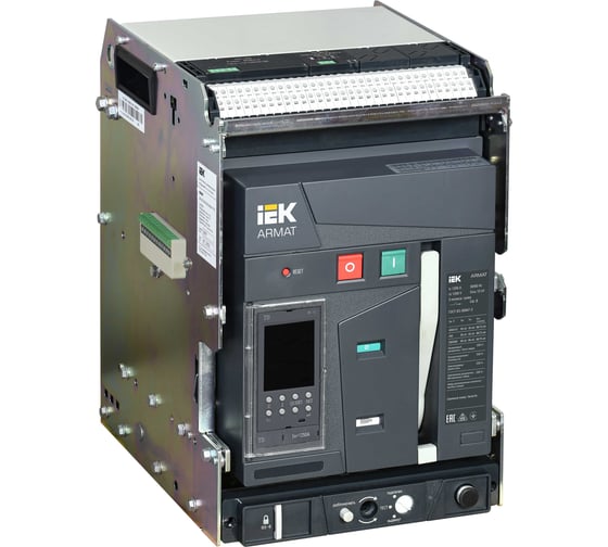 Выключатель автоматический воздушный IEK ARMAT AR-A2S TD12 3P W HR/VR 85кА расцепитель TD 1250А 3P выдвижной с аксессуарами ~220-240В: реле отключения, реле включения, моторный привод AR-ACB-3VB-085-1250A-TDCF