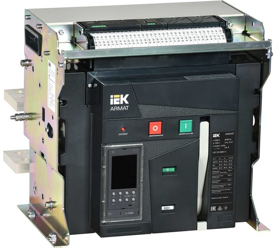 Выключатель автоматический воздушный IEK ARMAT AR-A4S TD25 3P F HR 85кА расцепитель TD 2500А 3P стационарный с аксессуарами ~220-240В: реле отключения, реле включения, моторный привод AR-ACB-3FF-085-2500A-TDCF