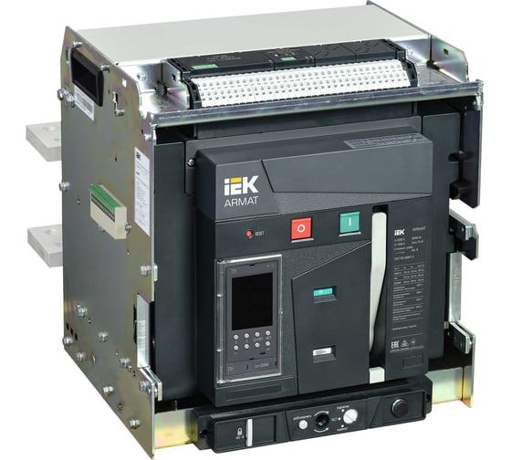 Выключатель автоматический воздушный IEK ARMAT AR-A4V TD32 3P W HR 125кА расцепитель TD 3200А 3P выдвижной с аксессуарами ~220-240В: реле отключения, реле включения, моторный привод AR-ACB-3VF-125-3200A-TDCF