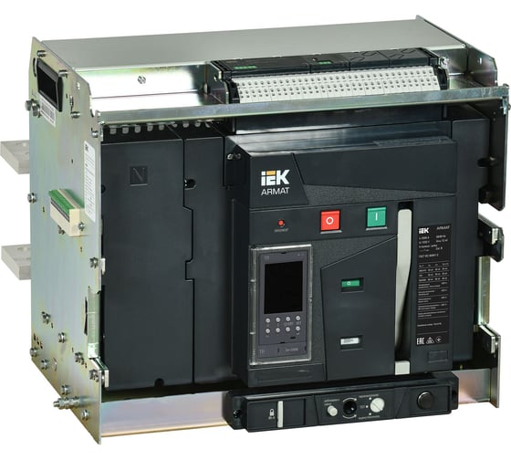 Выключатель автоматический воздушный IEK ARMAT AR-A4V TD25 4P W HR 125кА расцепитель TD 2500А 4P выдвижной с аксессуарами ~220-240В: реле отключения, реле включения, моторный привод AR-ACB-4VF-125-2500A-TDCF