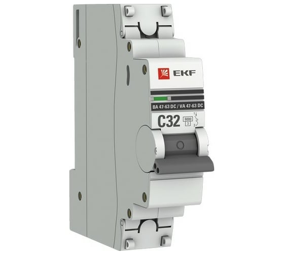 Автоматический выключатель EKF 1P 32А C 6кА ВА 47-63 DC PROxima mcb4763-DC-1-32C-pro