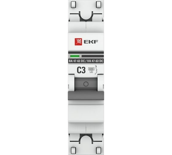 Автоматический выключатель EKF 1P 3А C 6кА ВА 47-63 DC PROxima mcb4763-DC-1-03C-pro