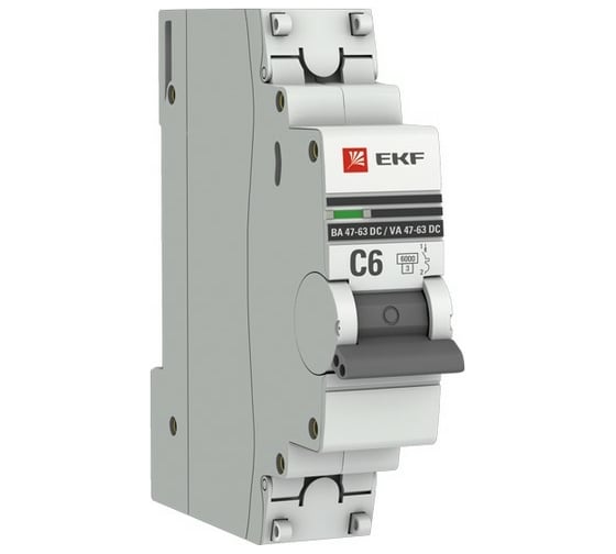 Автоматический выключатель EKF 1P 6А C 6кА ВА 47-63 DC PROxima mcb4763-DC-1-06C-pro 1