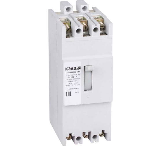 Выключатель автоматический КЭАЗ АЕ2066М1-320-125А-10Iн-400AC-НР230AC/220DC-У3- 276945