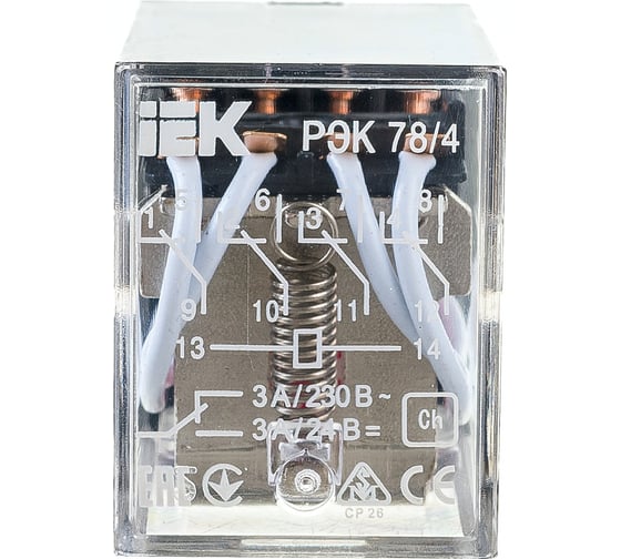 Реле ONI РЭК 78-4 3А 220В AC IEK RRP20-4-03-220A