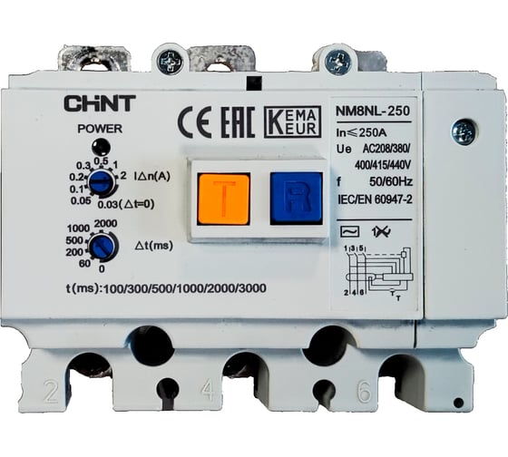 Дифференциальный модуль CHINT NM8NL-250 3P RCD1 449981