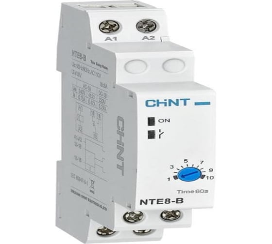 Реле времени CHINT NTE8-120В (задержка времени CHINT включения) 12-120с, 1НО, AC380В (R) (уп. 12 шт.) 258461