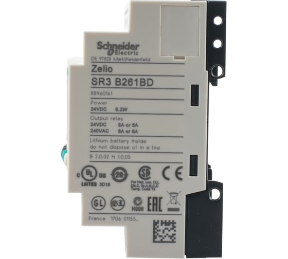 Интелектуальное реле Systeme Electric Zelio Logic 26 I/O 24V DC SE SR3B261BD