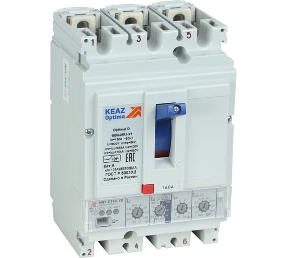 Выключатель автоматический КЭАЗ OptiMat D250H-MR1-У3-РЕГ 244074