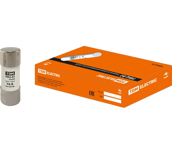 Плавкая вставка TDM ELECTRIC ПВЦ-В2 22х58 16А SQ0729-0028
