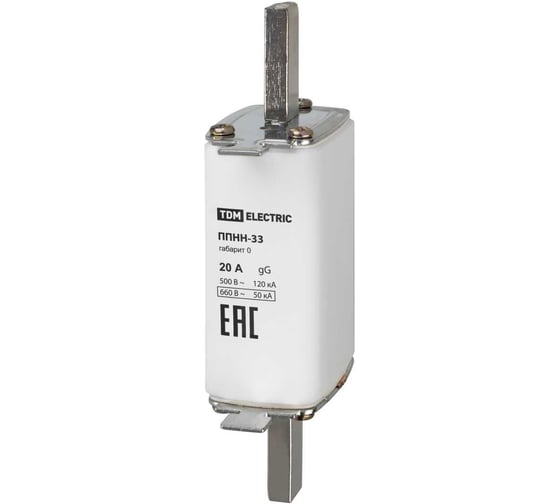 Плавкая вставка предохранителя ППНН-33 TDM ELECTRIC габарит 0 20А SQ0713-0082
