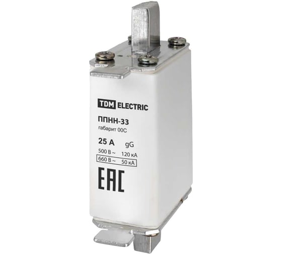 Плавкая вставка предохранителя ППНН-33 TDM ELECTRIC габарит 00C 25А SQ0713-0059