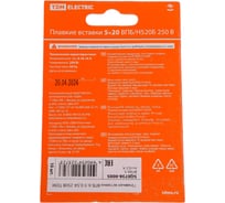 Плавкая вставка TDM ELECTRIC ВПТ6-4 0,4А 250В упак 10 шт. SQ0738-0104