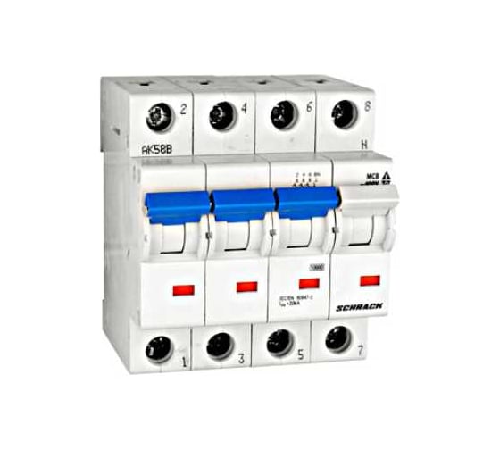 Автоматический выключатель Schrack Technik хар-ка C, 3-полюсный+N, 6А, 25кА BM117806
