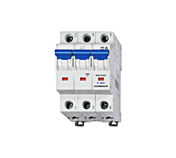Автоматический выключатель Schrack Technik хар-ка В, 3-полюсный, 50А, 10кА, МЕ BM018350ME