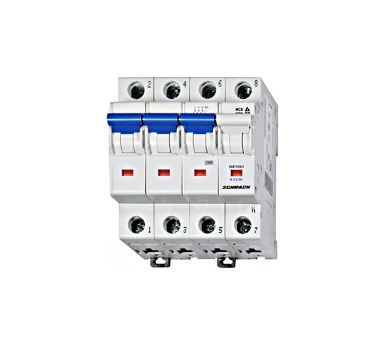 Автоматический выключатель Schrack Technik хар-ка В, 3-полюсный+N, 63А, 10кА BM018863