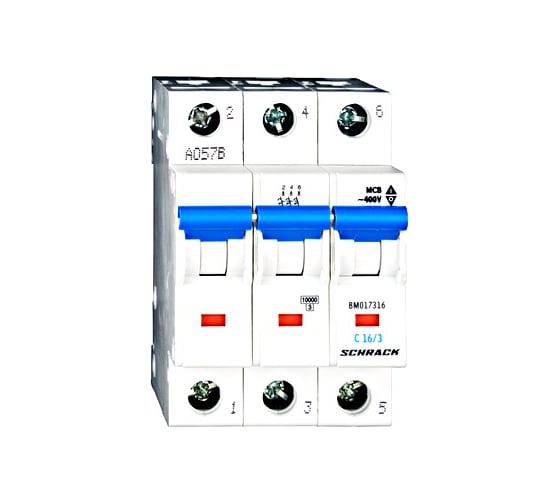 Автоматический выключатель Schrack Technik хар-ка С, 3-полюсный, 16А, 10кА, МЕ BM017316ME