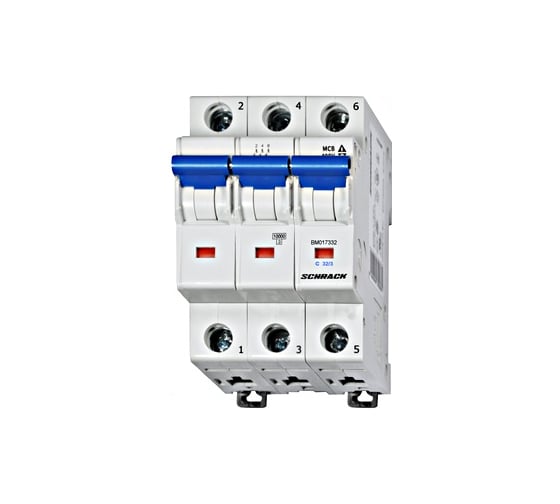 Автоматический выключатель Schrack Technik хар-ка С, 3-полюсный, 32А, 10кА, МЕ BM017332ME
