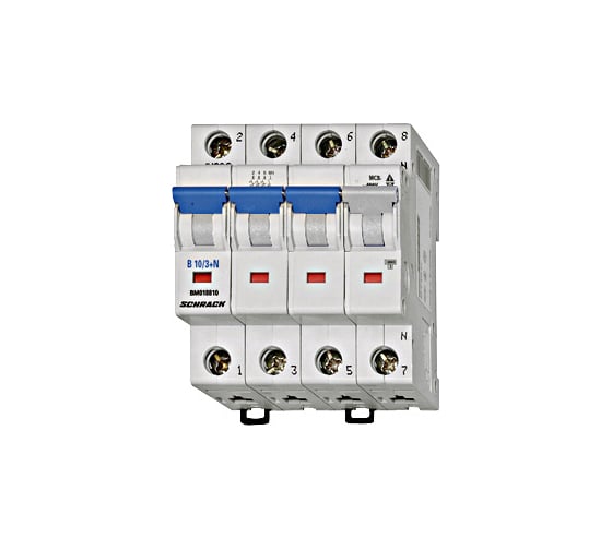 Автоматический выключатель Schrack Technik хар-ка С, 3-полюсный+N, 10А, 10кА BM017810
