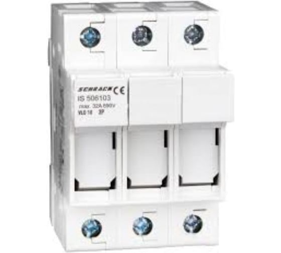 Держатель предохранителя Schrack Technik 10*38мм, 3-полюса, 32А IS506103--