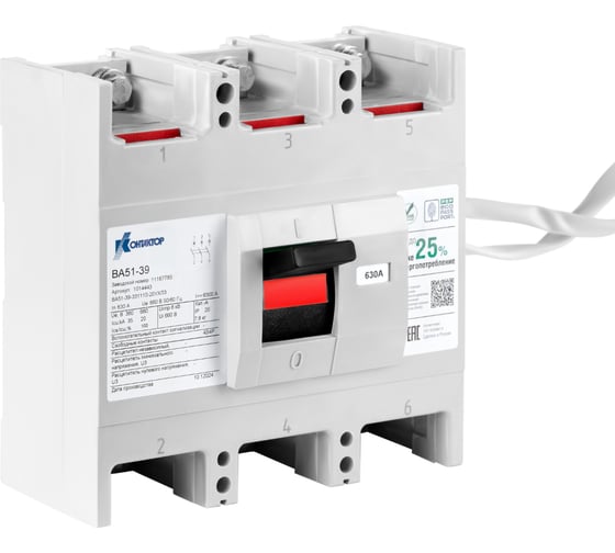 Выключатель автоматический Контактор ВА57-39-341210-630А-660/380AC-6300А-НР24DC L630-0400