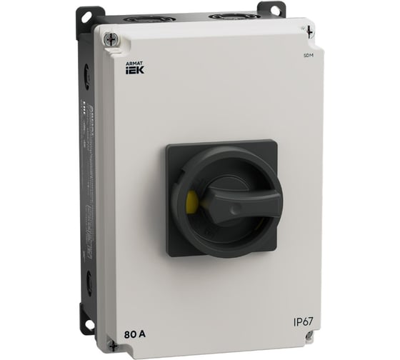 Выключатель-разъединитель IEK ARMAT SDM 3P 80А в пластиковом боксе IP67 AR-SDM-21-080