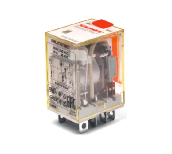 Реле Shenler НТК Приборэнерго, 4CO, 5A(250VAC/30VDC), 110VDC, мех. индикация, тест-кнопка с блокировкой, LED RKE4CO110LT