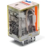 Реле Shenler НТК Приборэнерго, 4CO, 6A(250VAC/30VDC), 380VAC, мех. индикация, тест-кнопка с блокировкой, LED RKF4CO880LT