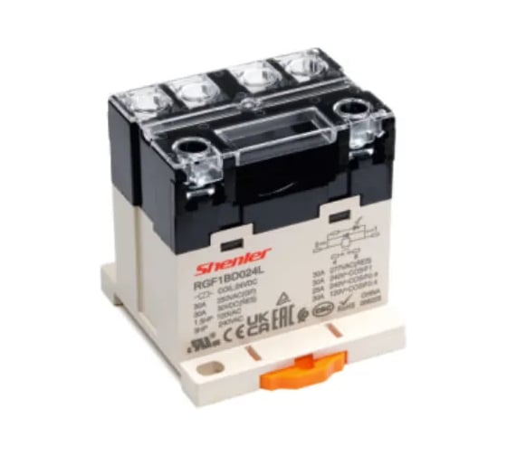 Реле Shenler НТК Приборэнерго, 2NO, 40A(250VAC/30VDC), 200-240VAC, LED, на рейку DIN35/панель, винтовое подключение RGF2BD740LS