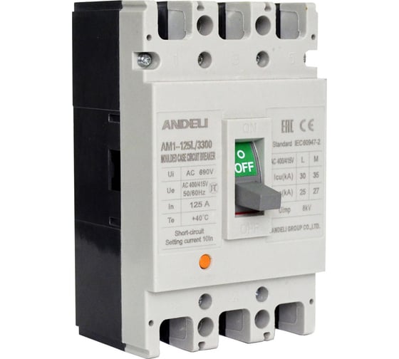 Автоматический выключатель ANDELI AM1-400L/3P 315A 50KA  ADL06-051 1