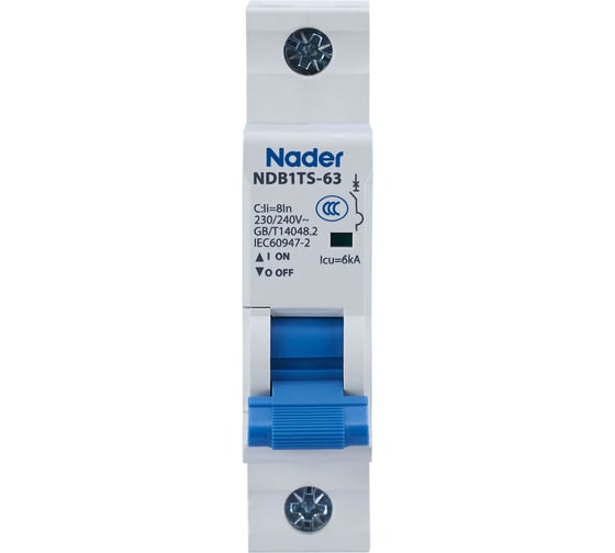 Модульный автоматический выключатель Nader NDB1TS-63D20/1P 111101176
