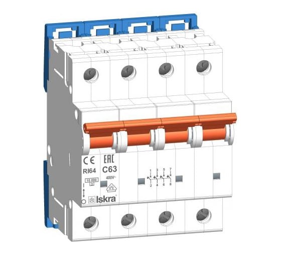 Автоматический выключатель Fibox Iskra RI 64 C63