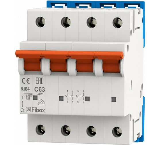 Автоматический выключатель Fibox Iskra RI 64 C63