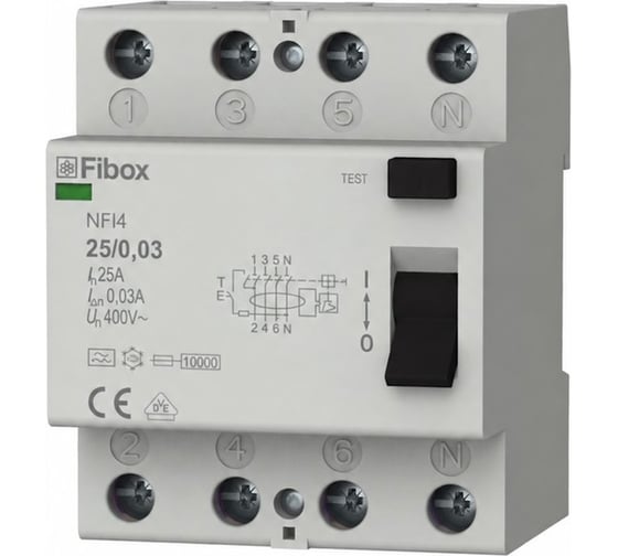Устройство защитного отключения Fibox (УЗО) NFI4 25/003