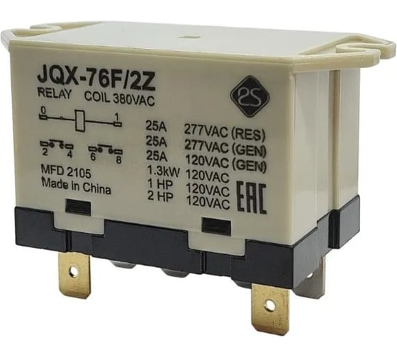 Двухполюсное реле KRAFTAIR с катушкой JQX-76F/2Z 380VAC