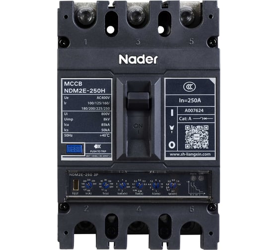 Автоматический выключатель в литом корпусе Nader NDM2E-250M/3 300 160A 212000017