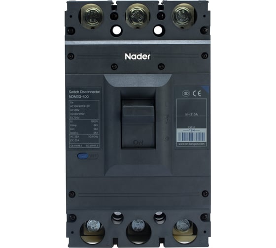 Автоматический выключатель в литом корпусе Nader NDM3G-400/30 00 400A 227000006