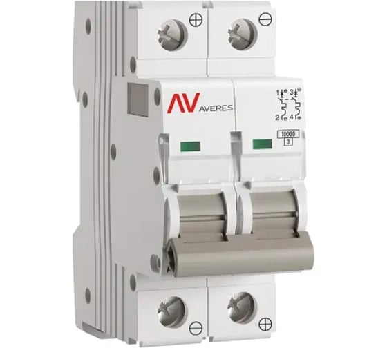 Выключатель автоматический EKF AV-10 DC 2P 63A (C) 10kA AVERES mcb10-DC-2-63C-av