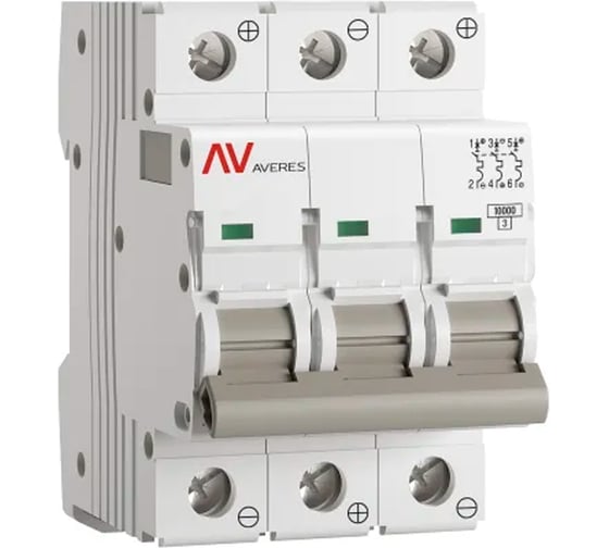 Выключатель автоматический EKF AV-10 DC 3P 63A (C) 10kA AVERES mcb10-DC-3-63C-av