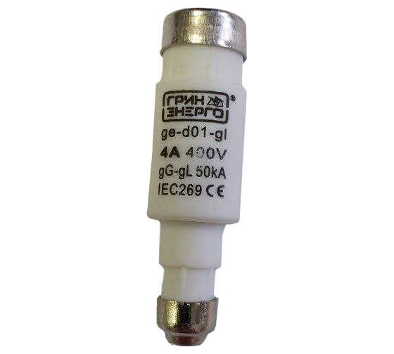 Предохранитель ГРИНЭНЕРГО D01 gL/gG 4A 400V (упак. 10 шт) ge-d01-gl-4a-400v-010