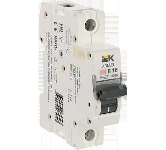 Автоматический выключатель IEK M06N 1P B 16А AR-M06N-1-B016