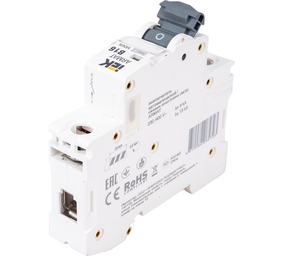 Автоматический выключатель IEK M06N 1P B 16А AR-M06N-1-B016