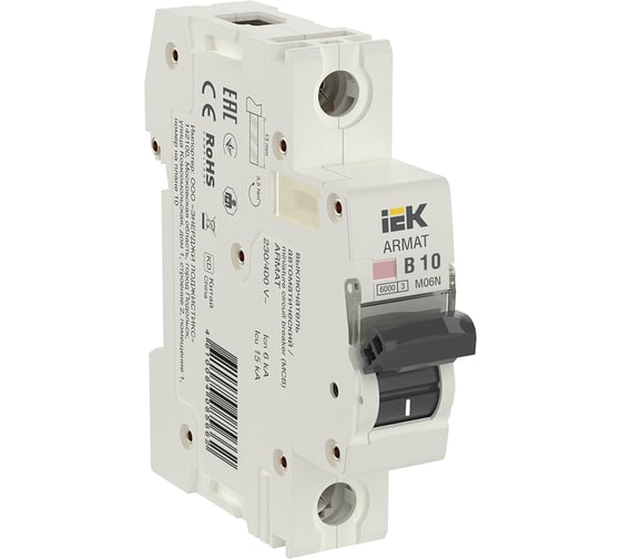 Автоматический выключатель IEK M06N 1P B 3А AR-M06N-1-B003 1